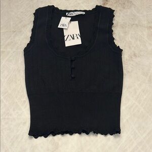 Zara Elegant Black Knit Top